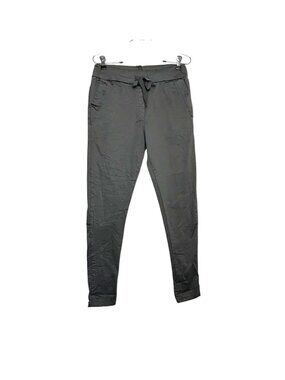 Venti6 Women's Solid Crinkled Jogger in Charcoal Gray - Sz XS - New